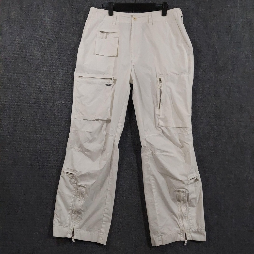 Vintage Polo Jeans Company Pants Mens FIts 33x31 Cargo Zip Pockets 90s Rave